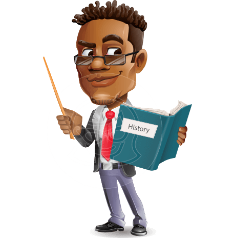 African-American Teacher Cartoon Character